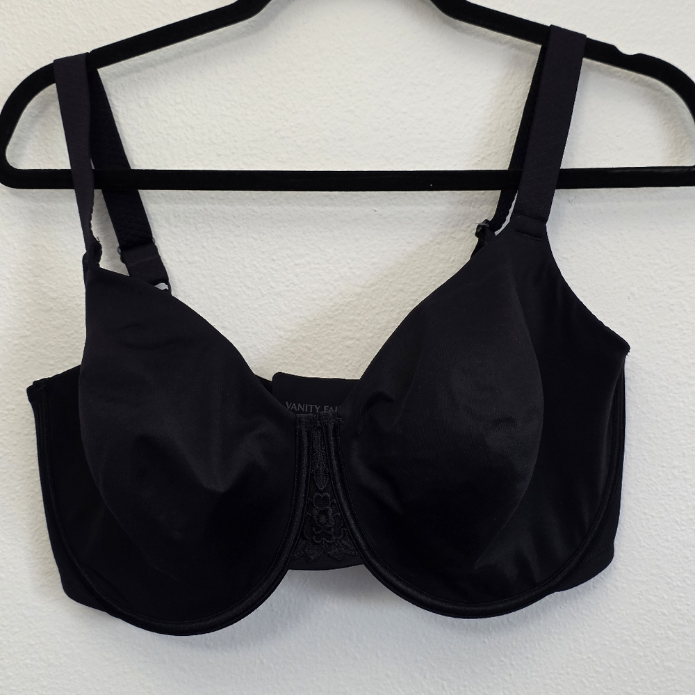 Vanity Fair Black Full-Coverage Bra with Underwire Support